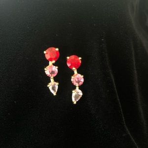 Kate Spade Shades of Red Earrings/Earclips Pierced